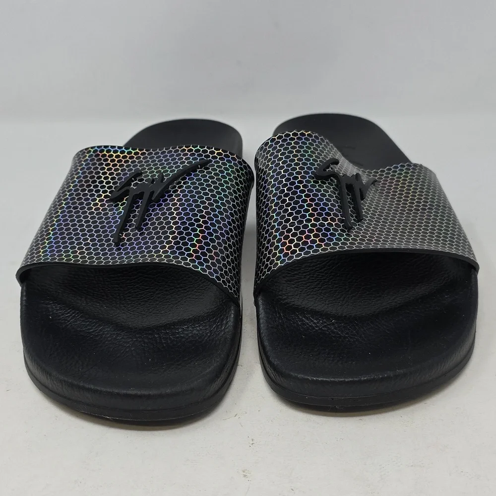 Giuseppe Zanotti Newburel Pool Slides Nero Color Sandals Size 12